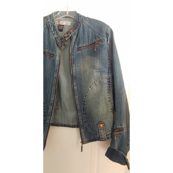 Mecca Femme Jean Motorcycle Jacket Large - Picture 2 of 5